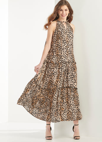 Leona Leopard Print Maxi Dress