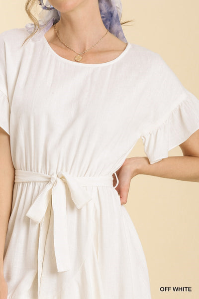 Linen Off White Dress