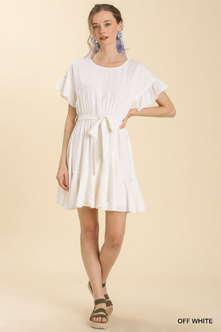Linen Off White Dress