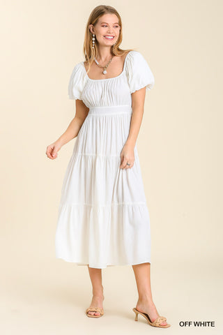Off White Dress with key Hole Back/tie
