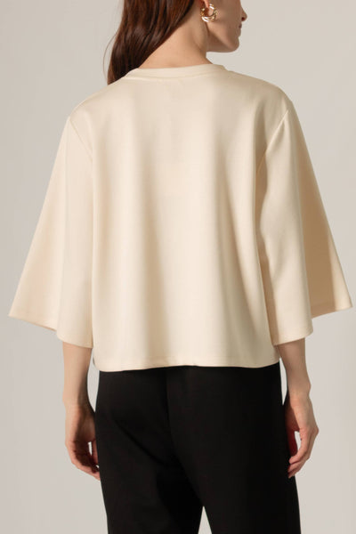 Butter Modal 3/4 Sleeve Top: Eggshell/ S