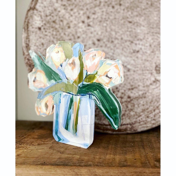 Lauren Dunn - White Tulips Acrylic Bloom Block LARGE: Large Acrylic Block
