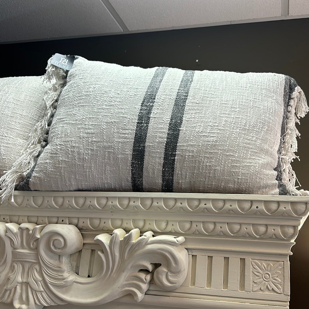 Natural and Gray double Strip Pillow