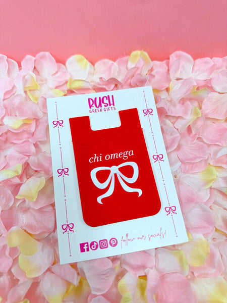 Silicone Phone Bow Wallet: Alpha Delta Pi