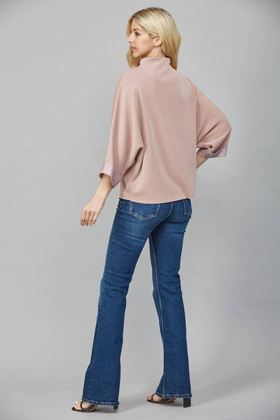 FATE - MODAL BLEND MOCK NECK: WASHED BLACK / S