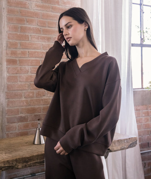 Butter Modal V-Neck Pullover / Small