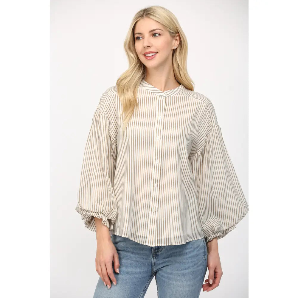 Stripe Tencil Bubble Blouse
