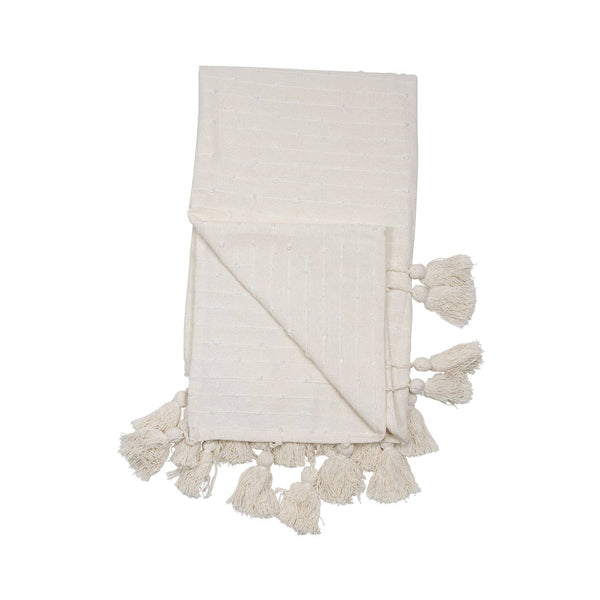 Foreside Home & Garden - Hand Woven Kira Throw White