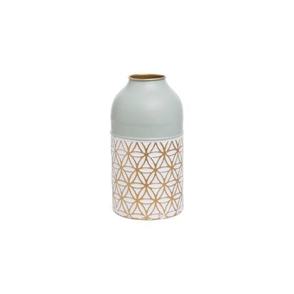 Foreside Home & Garden - Modern Brass Vase Green