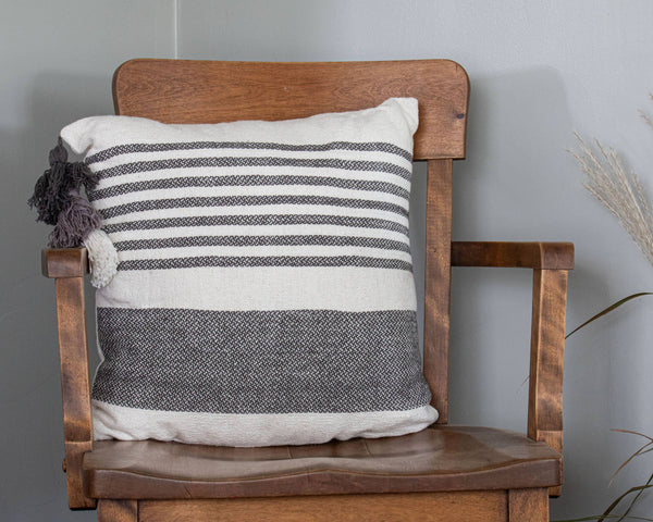 Foreside Home & Garden - SALE - 18X18 Hand Woven Liz Pillow Gray