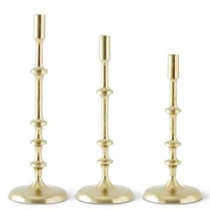 Gold Ribbed Candlesticks