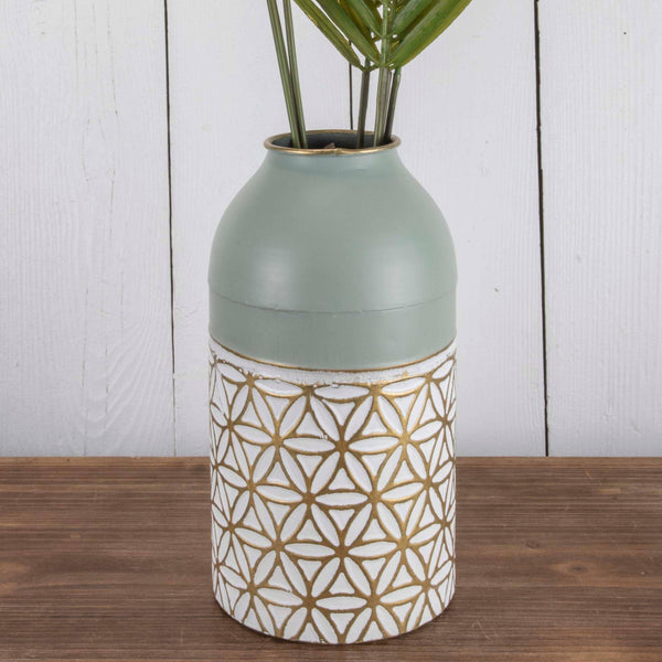 Foreside Home & Garden - Modern Brass Vase Green