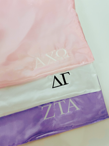 Sorority Satin Pillowcase: CREAM / CHI OMEGA