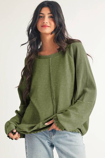 Seam Raglan Sweatshirt: Sail Blue / L