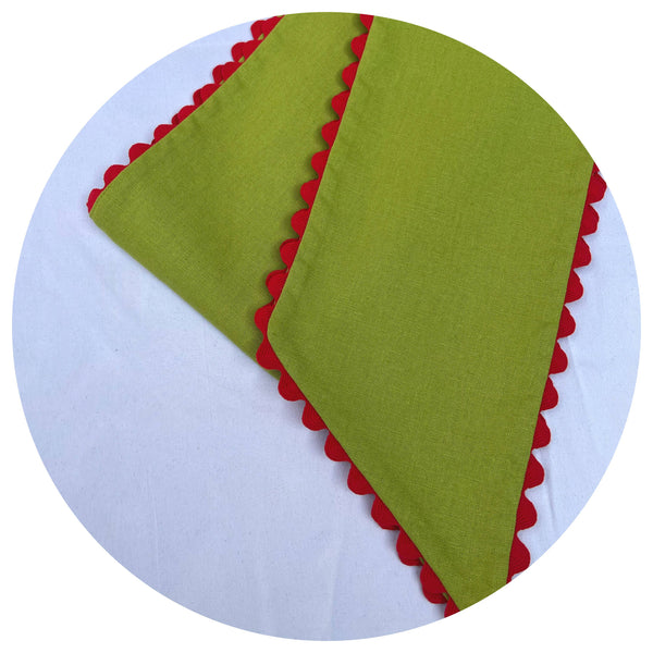 Custom Linen Sashes with Trim