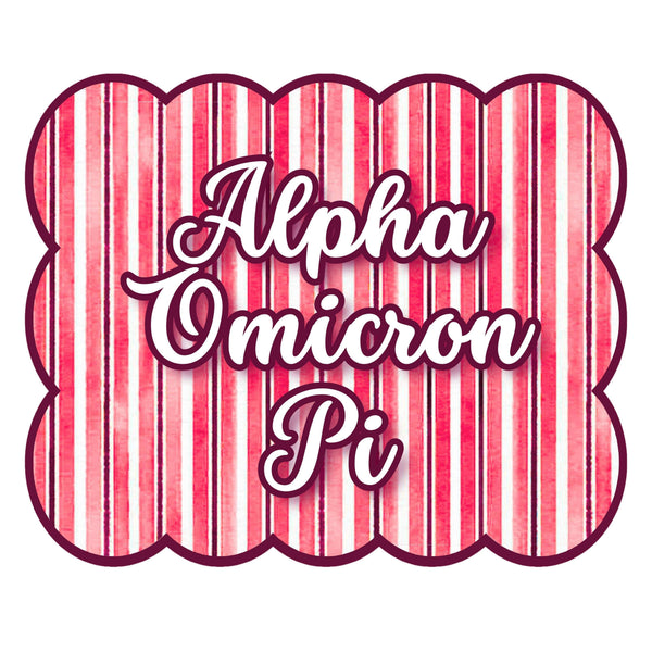 Alpha Omicron Pi Signature Stripe Door Hanger