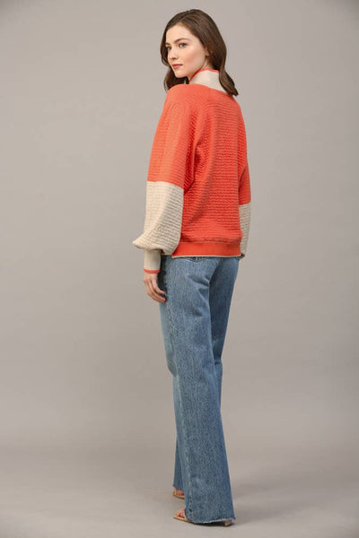 FATE - KNIT COLORBLOCK SWEATER -SMALL