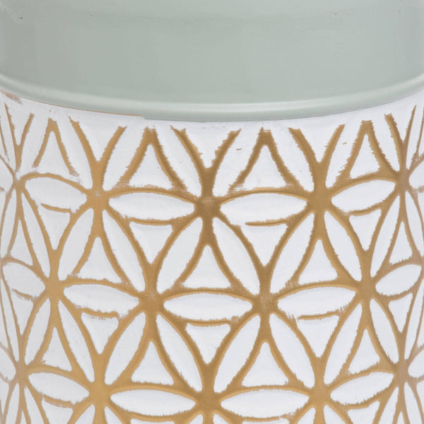 Foreside Home & Garden - Modern Brass Vase Green