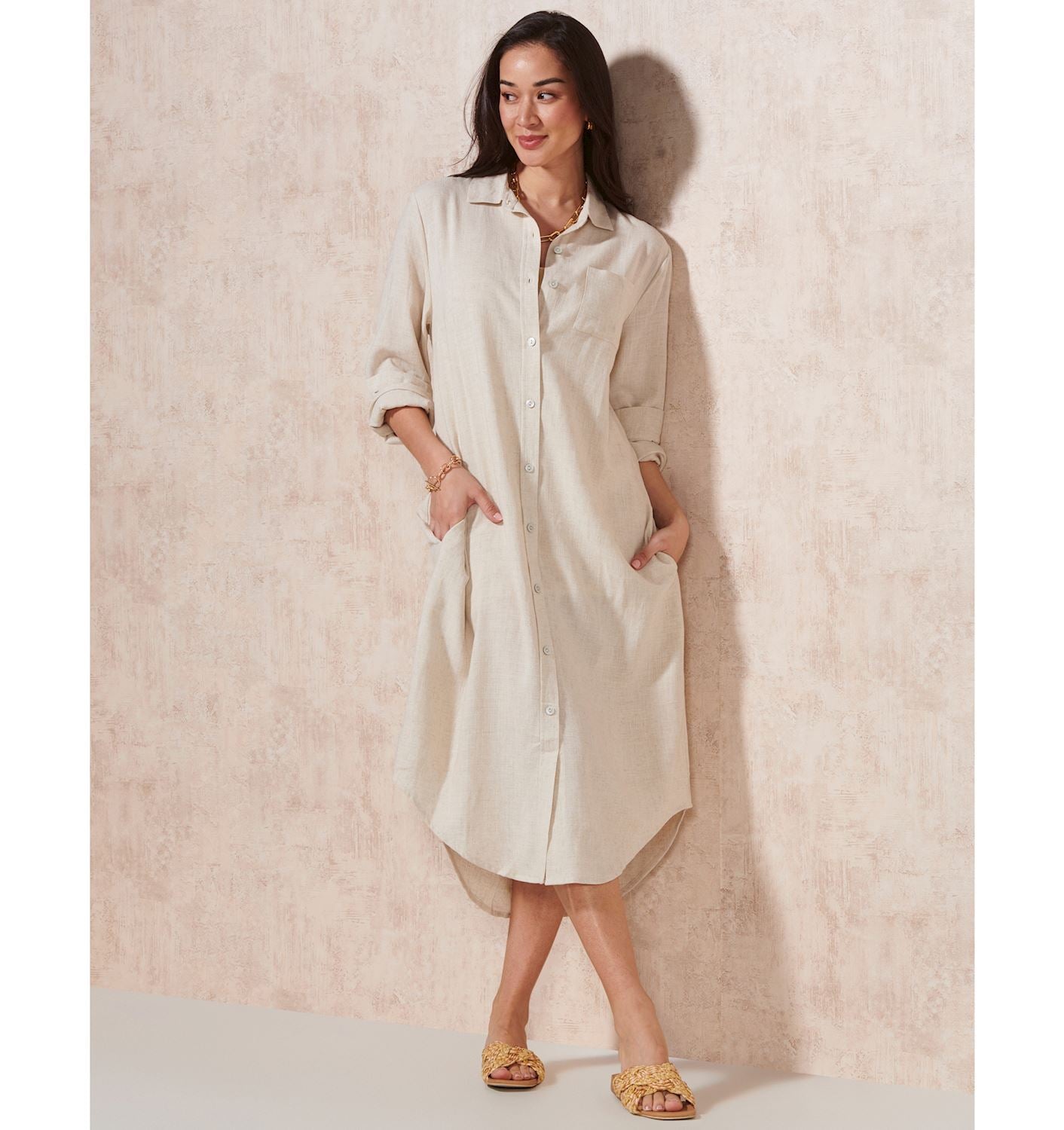 Classic Linen Shirt Dress Claire & Schuster Classic Linen Shirt Dress Claire & Schuster
