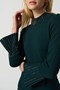 Embellished Sweater With Bell Sleeve and Mock Neck