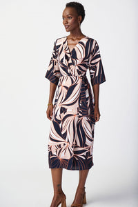 Tropical Print Woven Wrap Dress