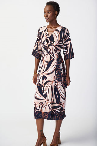 Tropical Print Woven Wrap Dress