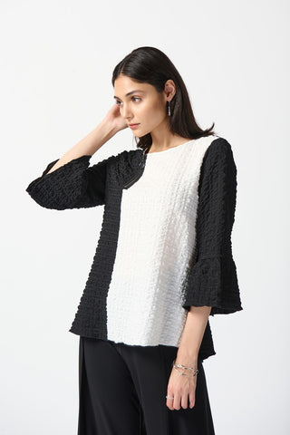 Woven Jacquard Color-Block Tunic