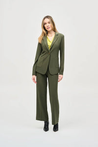 Silky Knit Fitted Blazer - iguana color