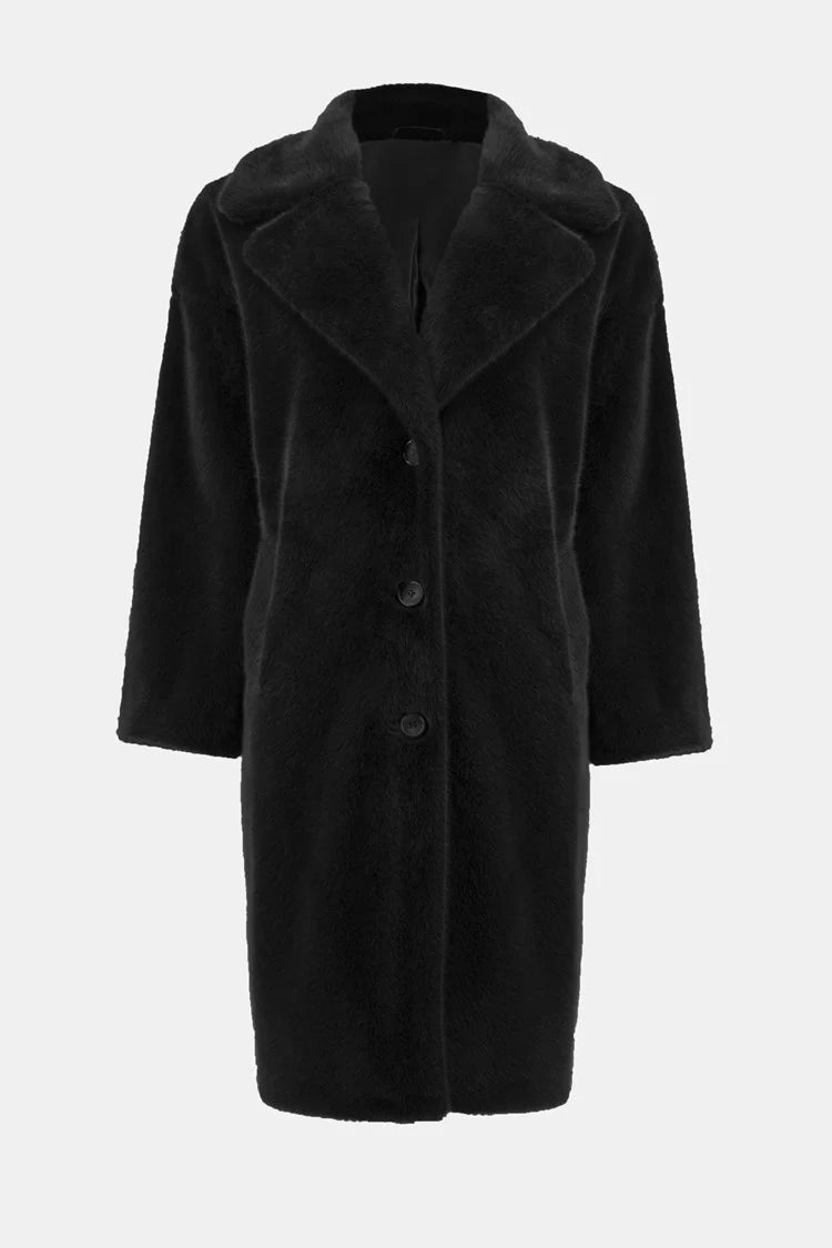 Faux Fur Straight Coat - XL