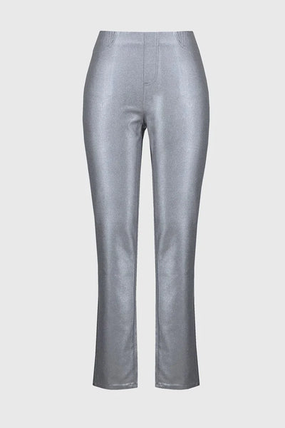 Metallic Coated Classic Slim Denim Pants