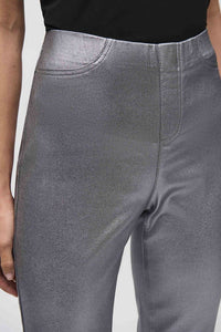 Metallic Coated Classic Slim Denim Pants