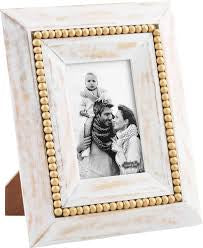 Gold Beaded Wood Washed Frame