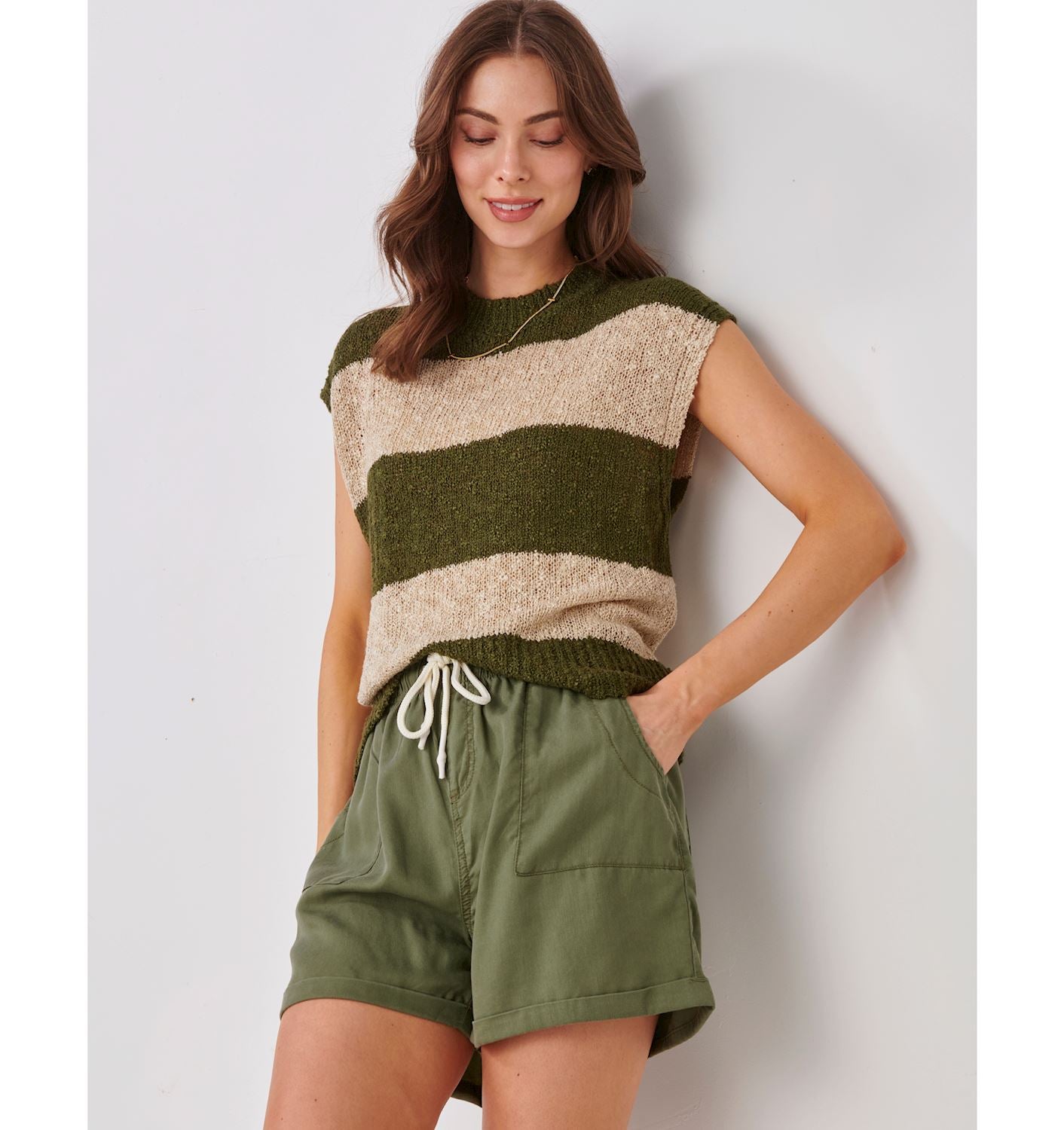Cap Sleeve Knit Sweater