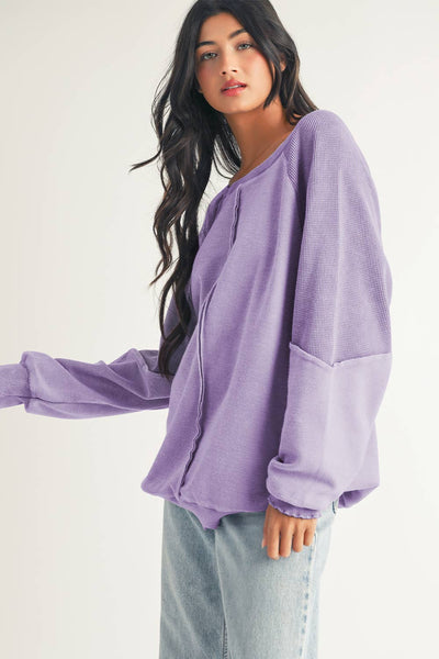 Seam Raglan Sweatshirt: Sail Blue / L