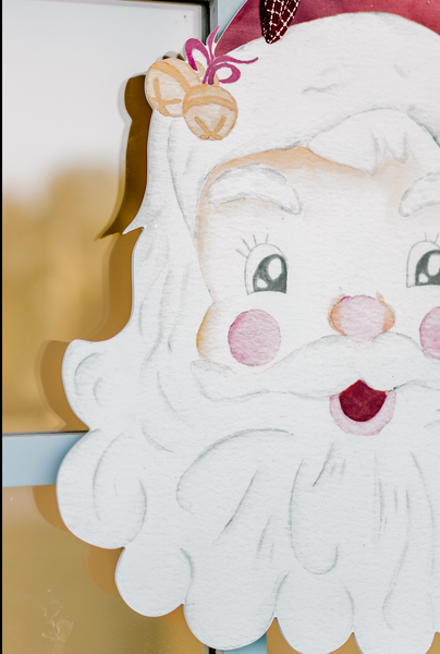 Front Porch Elegance - Holly Jolly Santa- Door Hanger:
