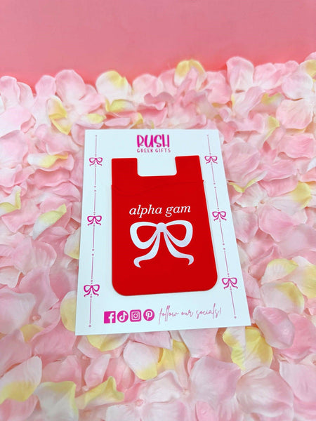 Silicone Phone Bow Wallet: Alpha Delta Pi