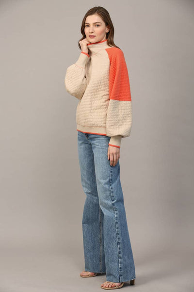 FATE - KNIT COLORBLOCK SWEATER -SMALL