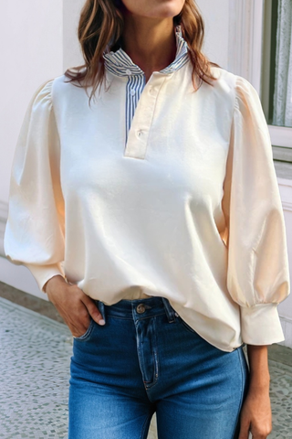 Striped  Pullover Sweatshirt:S