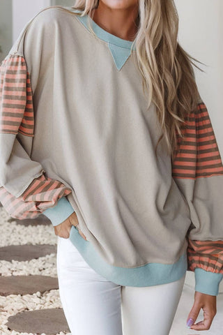 Striped Colorblock Sweatshirt: S