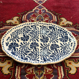 Blue Indigo Floral Platter