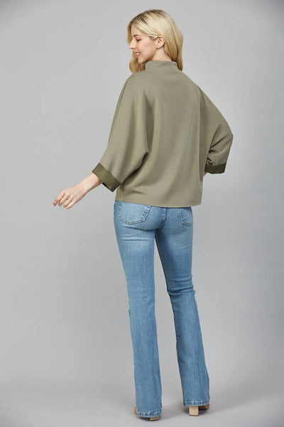 FATE - MODAL BLEND MOCK NECK: WASHED BLACK / S