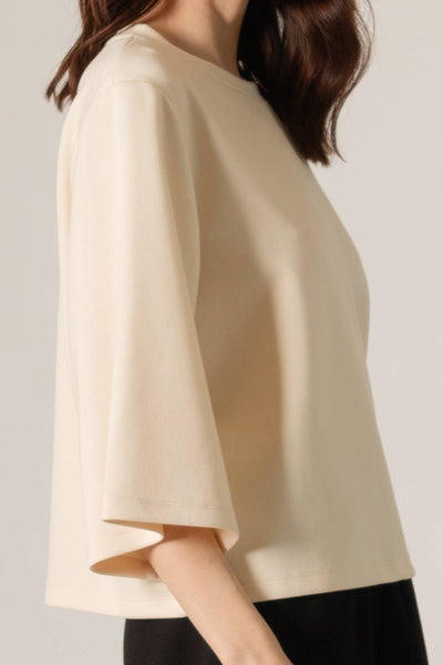 Butter Modal 3/4 Sleeve Top: Eggshell/ S