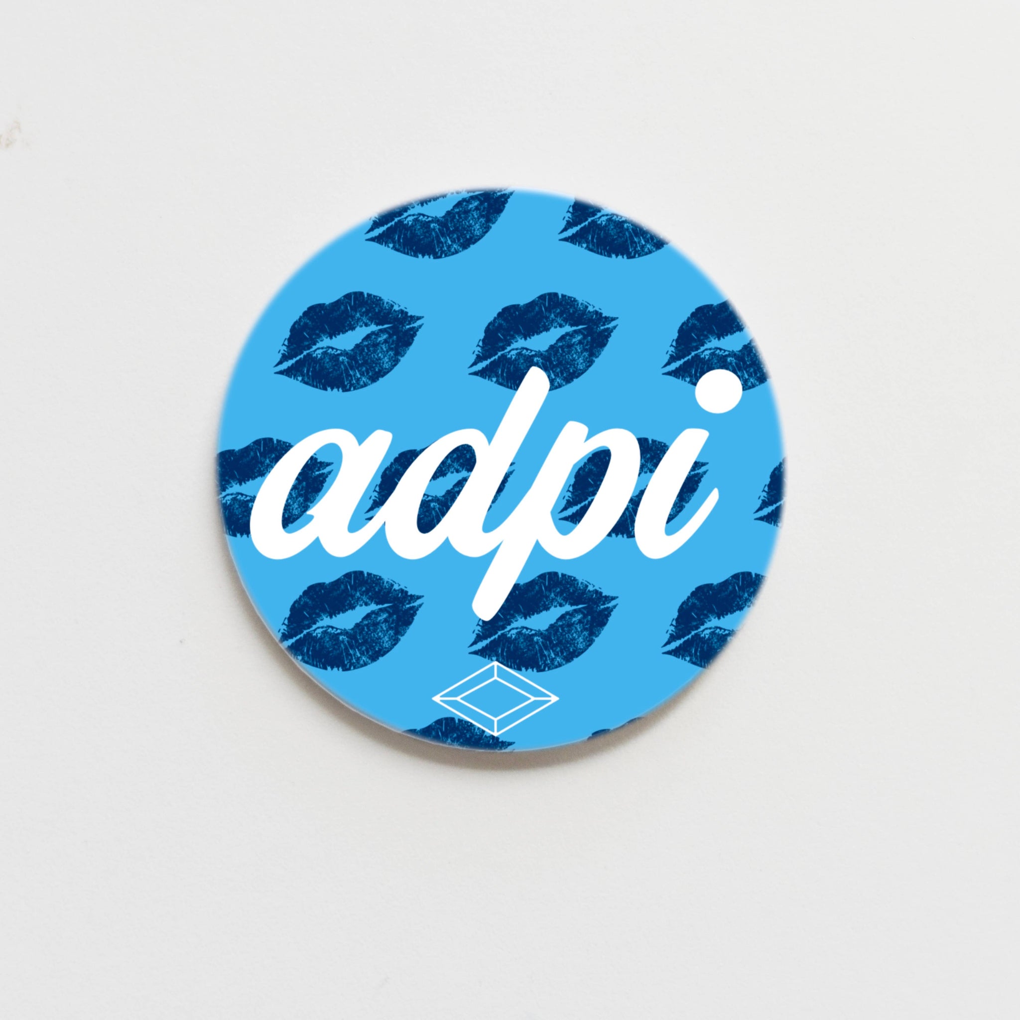 Good Vibez Collegiate (M&V Greek Designs) - Alpha Delta Pi Kisses Button - 3.00 inch