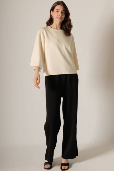 Butter Modal 3/4 Sleeve Top: Eggshell / M