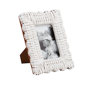 White Wicker Woven Frame