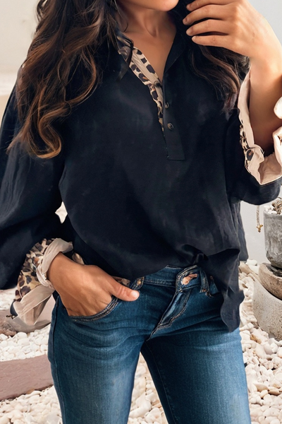 City Girl Leopard Top: Black / XL