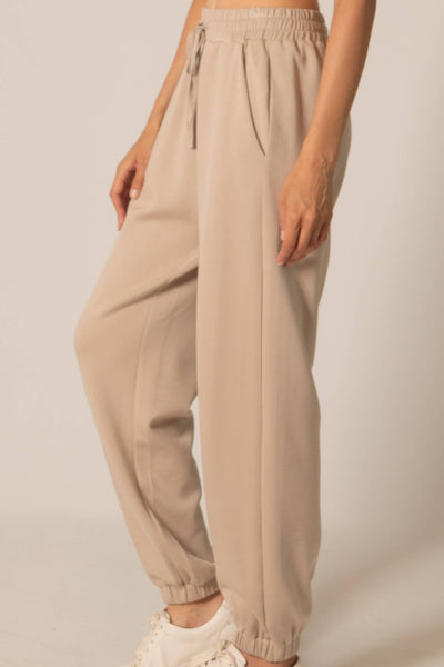 Butter Modal Joggers: Taupe / Large