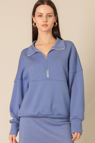 Butter Modal Zip Up Pullover/ Medium