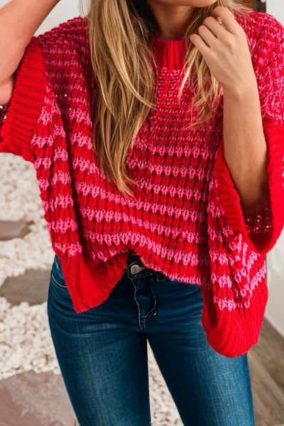 Reece - 3/4 Draped Sleeve Slouchy Sweater: Private Lable
