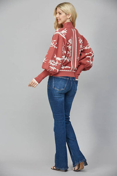 MOCK NECK SWEATER : RED BEAN / L